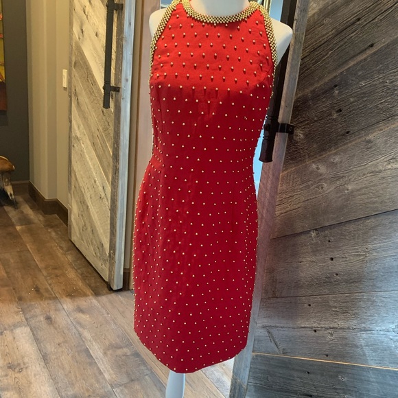 Carmen Marc Valvo Sheath Crew Neck Dress - Picture 5 of 13